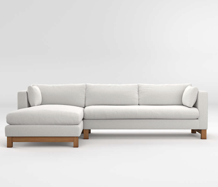 Pacific 2-Piece Chaise Sectional with Wood Legs