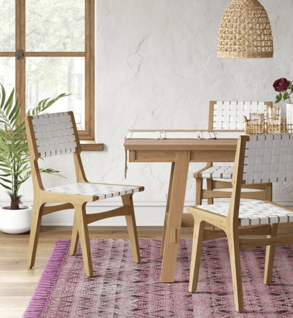 Ceylon Woven Dining Chair - White & Natural Wood - Opalhouse™ - 140$ affordable dining chairs target