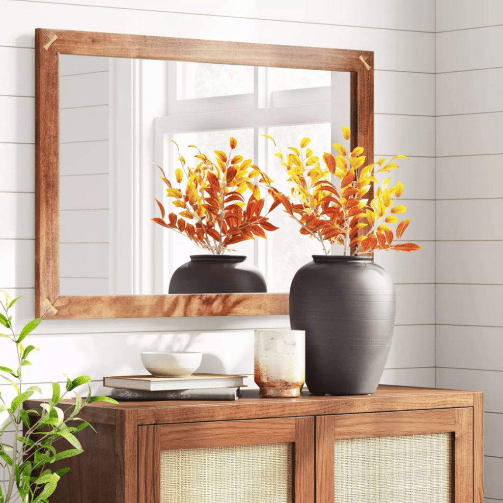 24" x 36" Wooden Wall Mirror Brown - Target - 75$ brooklyn interior designer