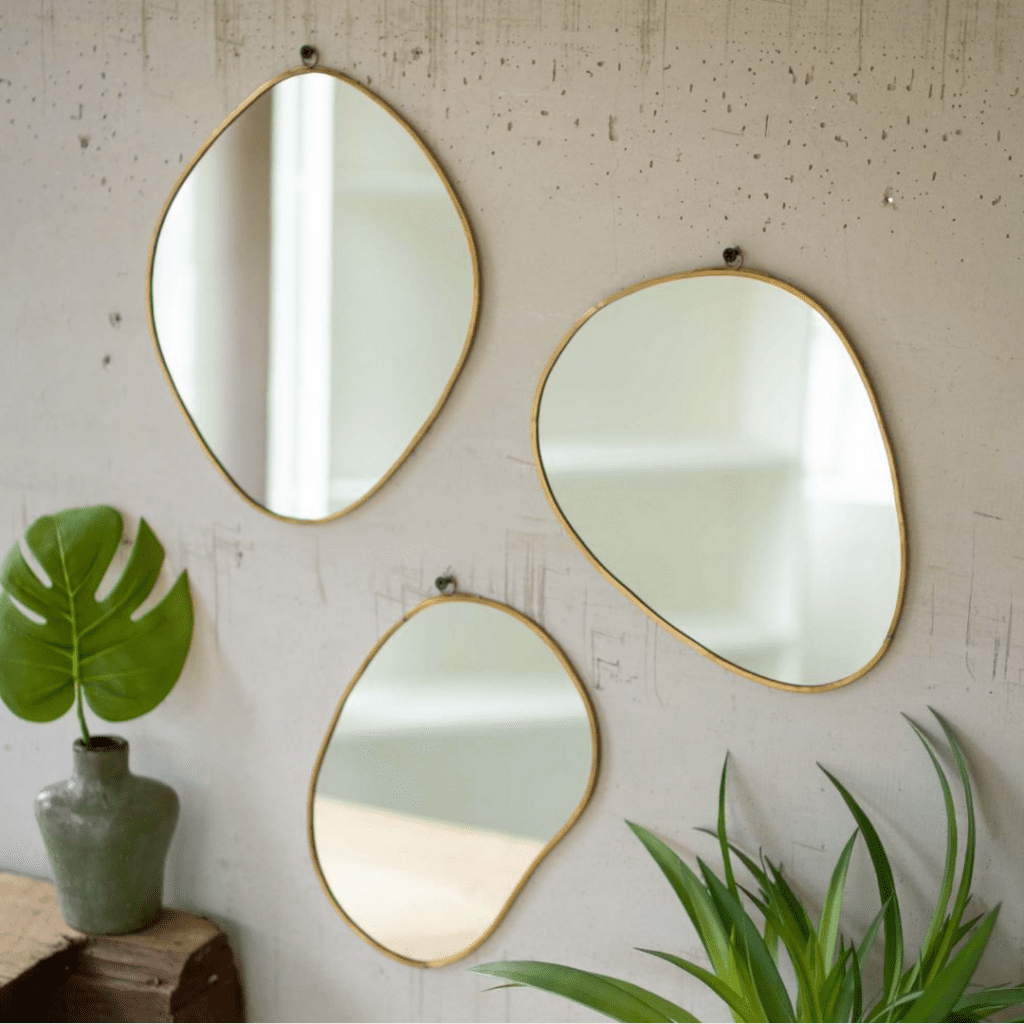 Brass Framed Organic Shaped Mirrors (Set Of 3) - 11” - West Elm - 149$ brooklyn interior designer