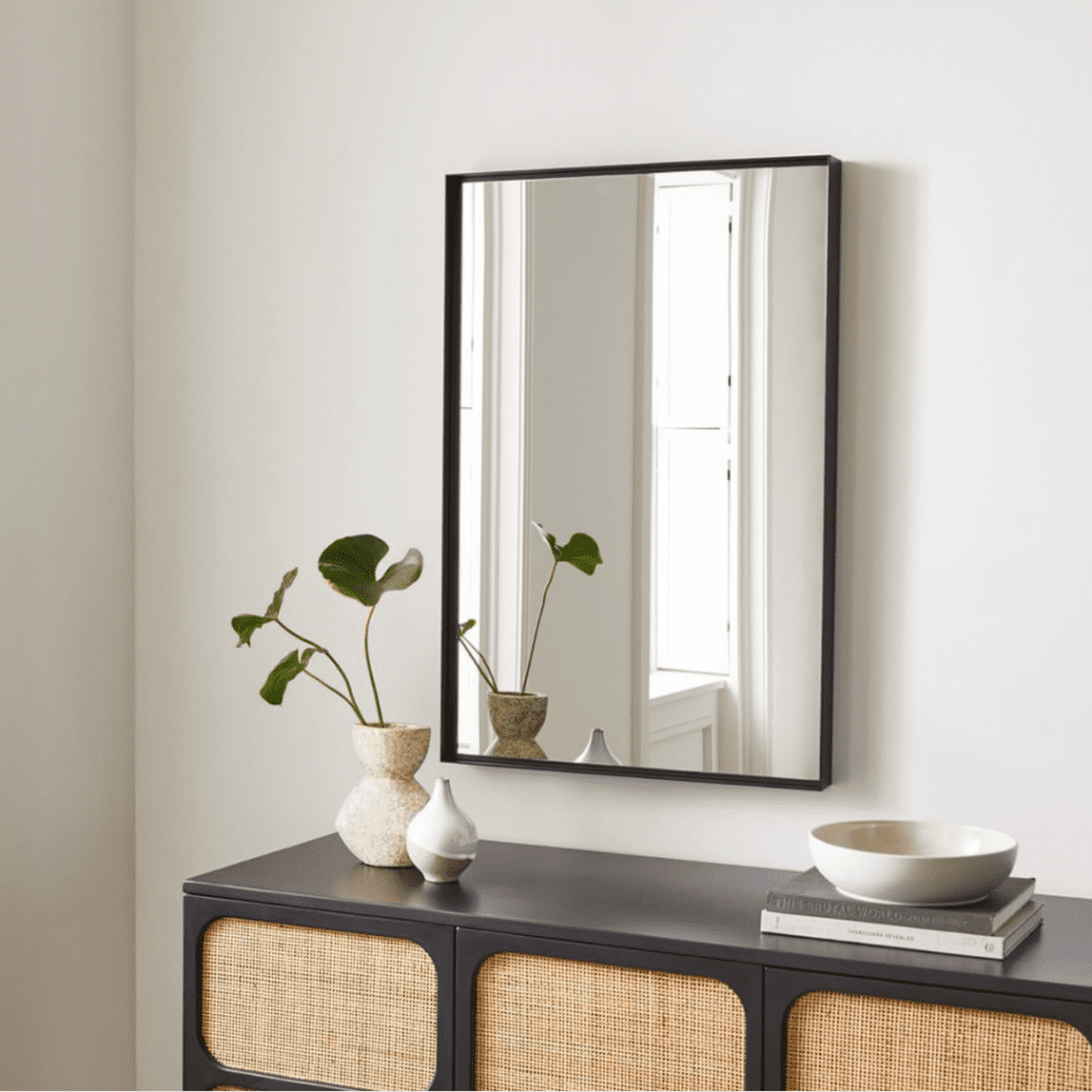 Thin Metal Rectangle Wall Mirror - 36” - West Elm - 199$ brooklyn interior designer
