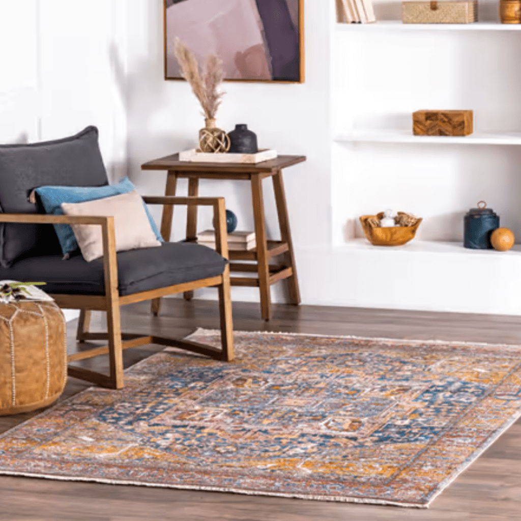 Rust Tasseled Medallion Area Rug rust rugs usa affordable area rug brooklyn interior designer