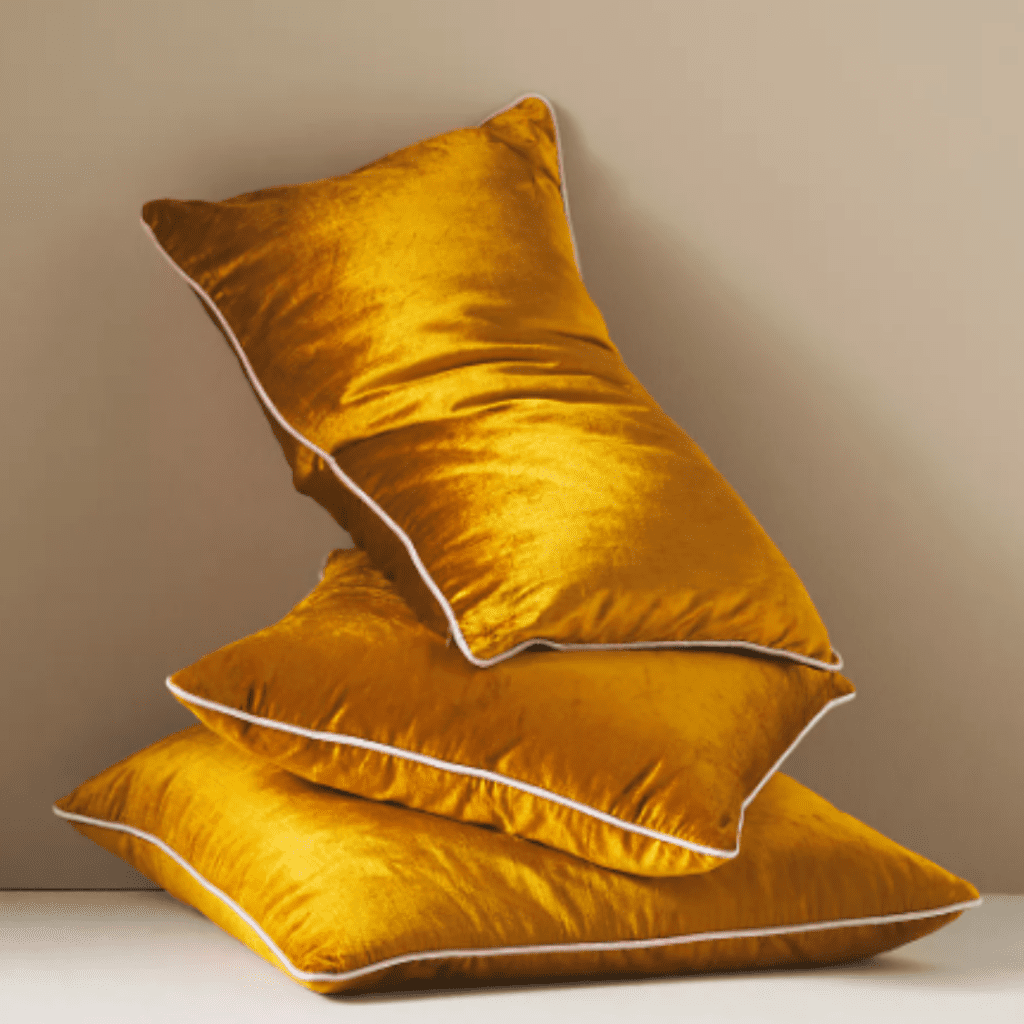 Adelina Velvet Pillow Ochre - 18x18 - Anthropologie - 48$ affordable throw pillow brooklyn interior designer