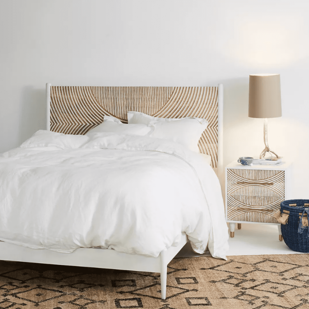 Carved Thalia bed - Anthropologie - 1498$ affordable bed frame brooklyn interior designer