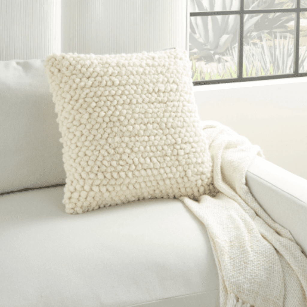 The Curated Nomad Cantera Loops Ivory Throw Pillow (20-inch x 20-inch) - Overstock - 34.49$ affordable throw pillow brooklyn interior designer