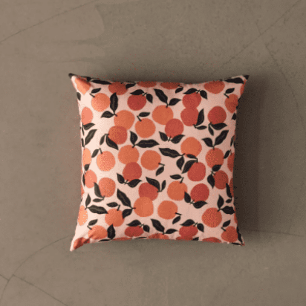 Alisa Galitsyna For Deny Seamless Citrus Indoor/Outdoor Throw Pillow - Urban Outfitters Home - 39$ affordable throw pillow brooklyn interior designer