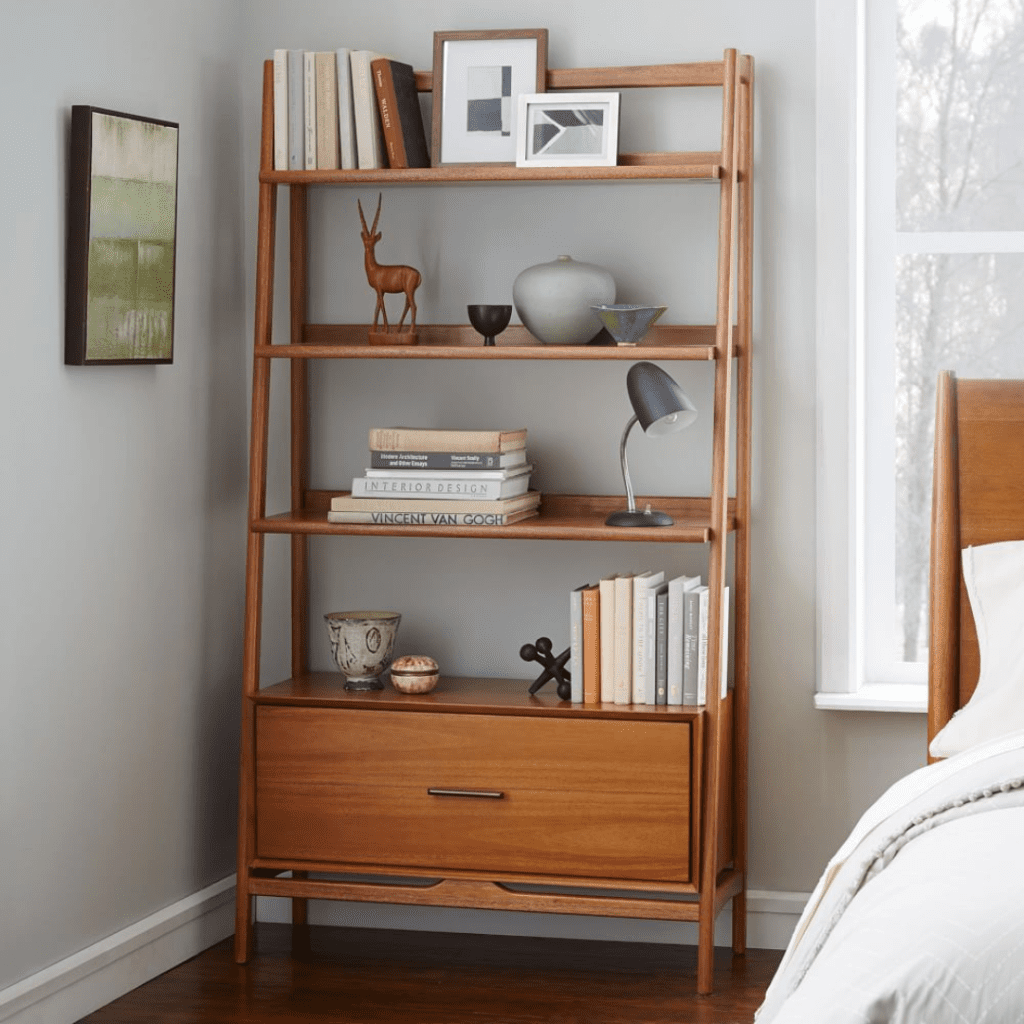 Mid-Century Bookshelf w/ Drawer west elm living room furniture brooklyn interior designer