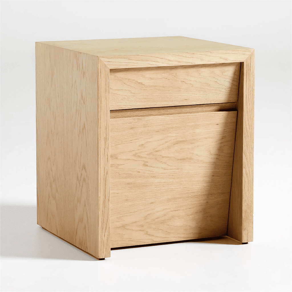 Vander Natural Wood Storage End Table crate & barrel brooklyn interior designer