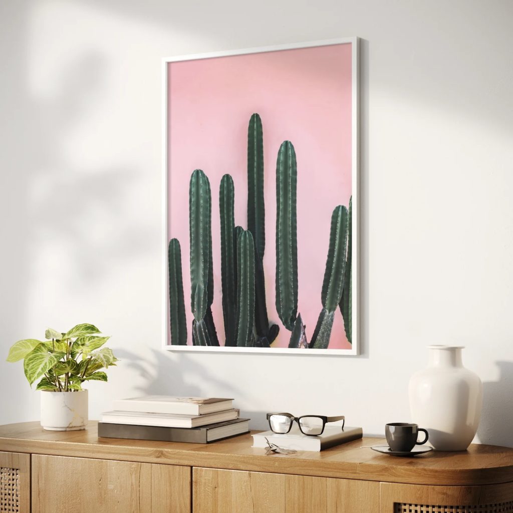 Mexican Cactus summery wall art brooklyn interior designer