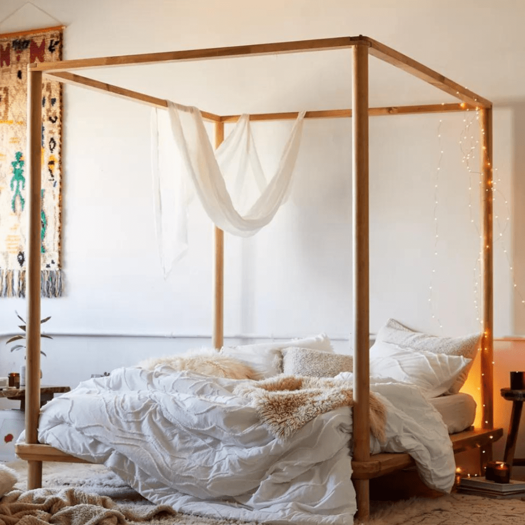 Eva Wooden Canopy Bed urban outfitters brooklyn interior designer