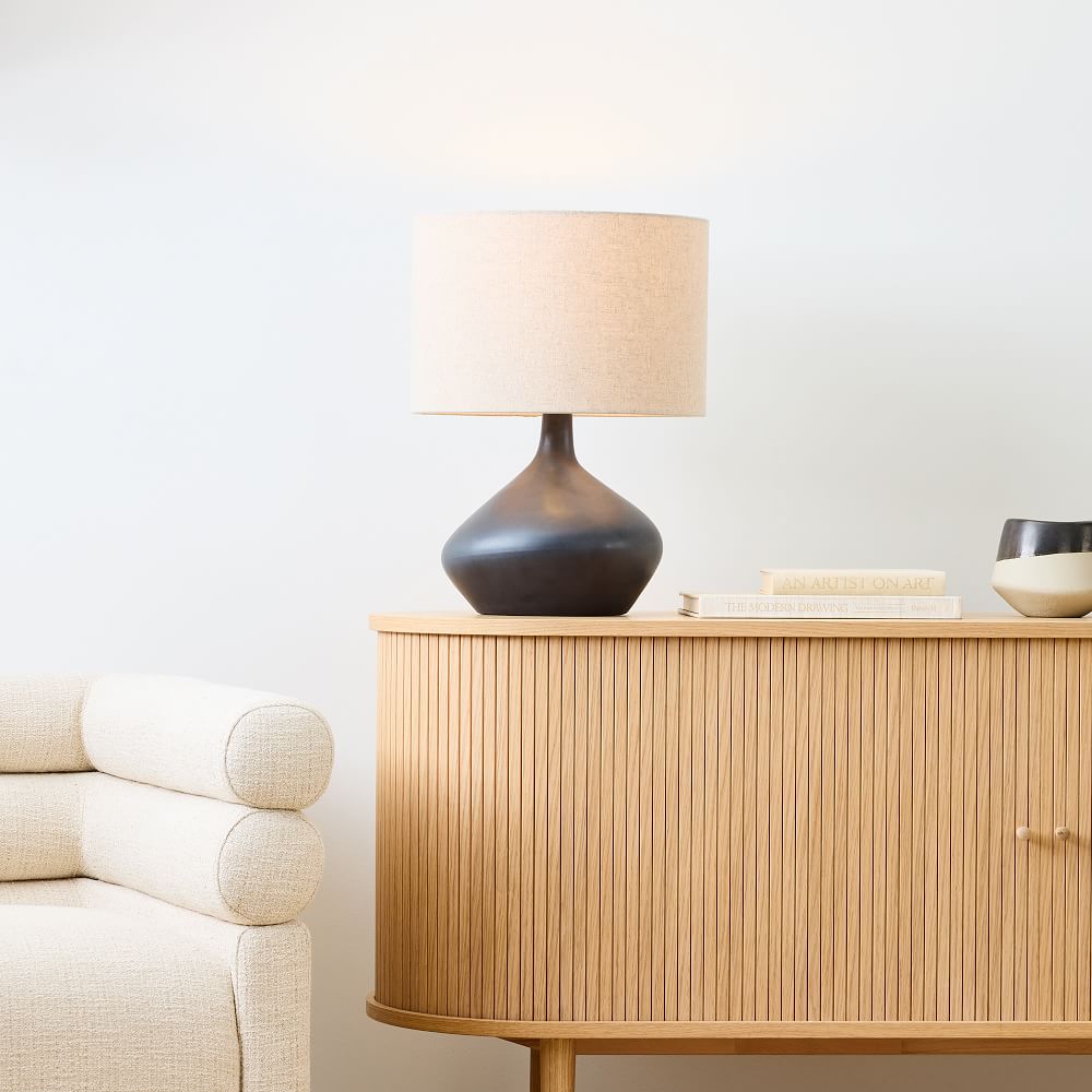 Asymmetry Ceramic Table Lamp (19") west elm brooklyn interior designer