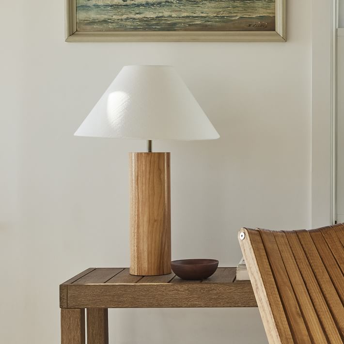 Modern Wood Column Table Lamp west elm brooklyn interior designer