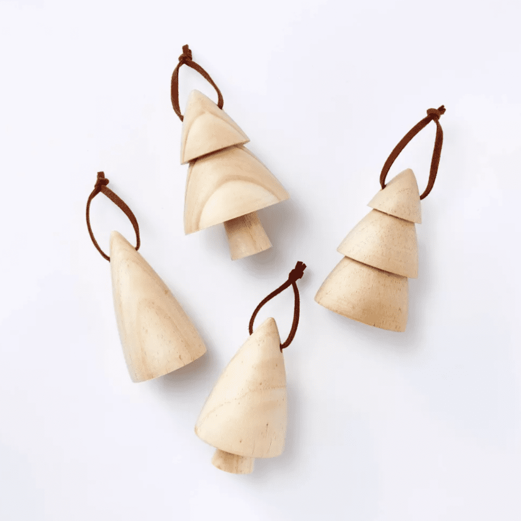 Set of 4 Wood Tree Ornaments target brooklyn interior designer