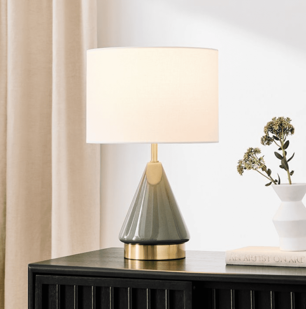 Metalized Glass USB Table Lamp (20") west elm brooklyn interior designer